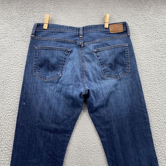 AG Adriano Goldschmied Men's Straight Jeans - Dark Blue - Picture 14 of 16